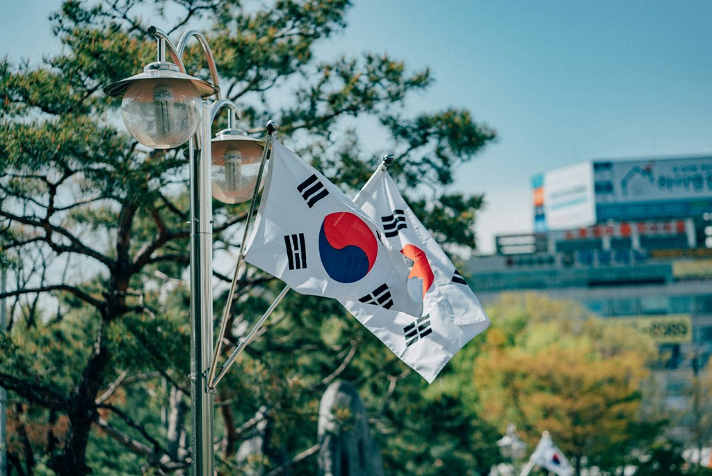 South Korea flags