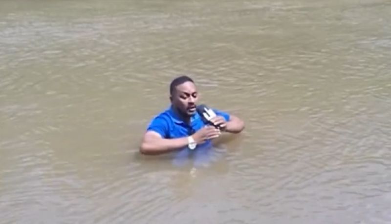 A Brazilian journalist was visibly left shaken after he stepped on the body of a missing schoolgirl while he was reporting on her disappearance recently