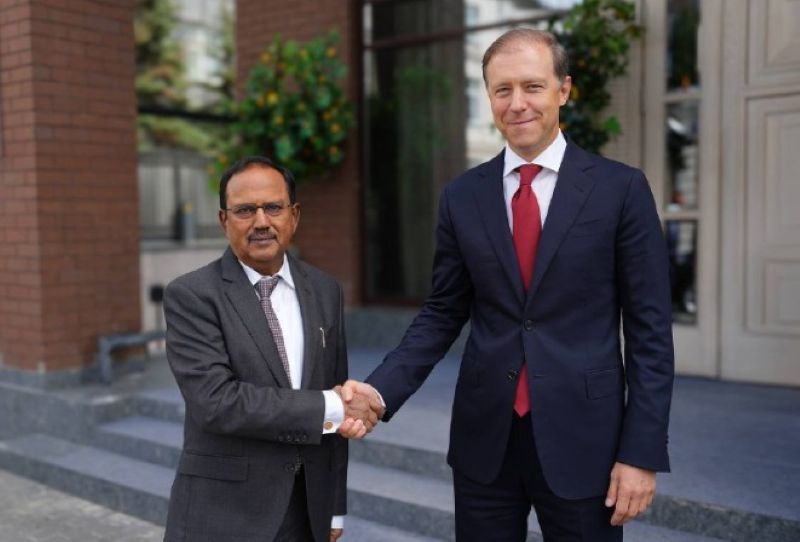 India’s National Security Advisor Ajit Kumar Doval on Friday met Russia’s First Deputy Prime Minister Denis Manturov