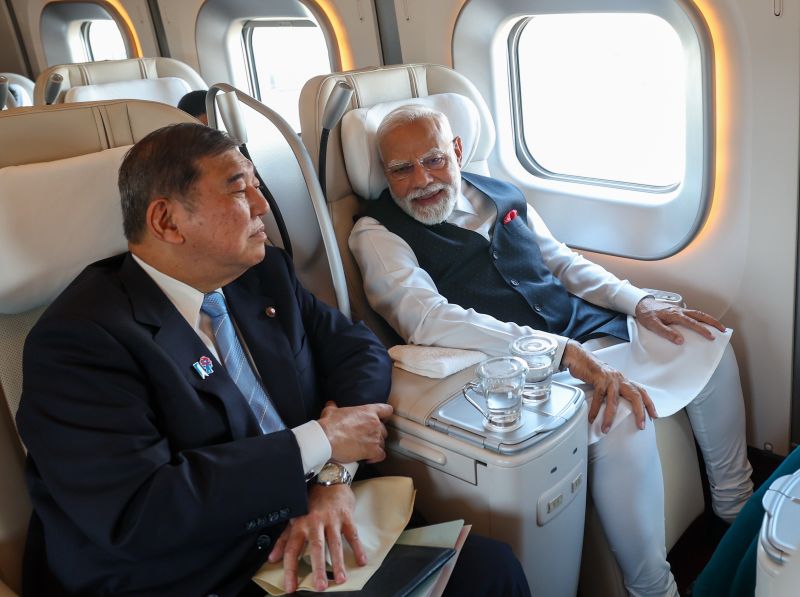 Modi, Ishiba travel from Tokyo to Sendai in bullet train