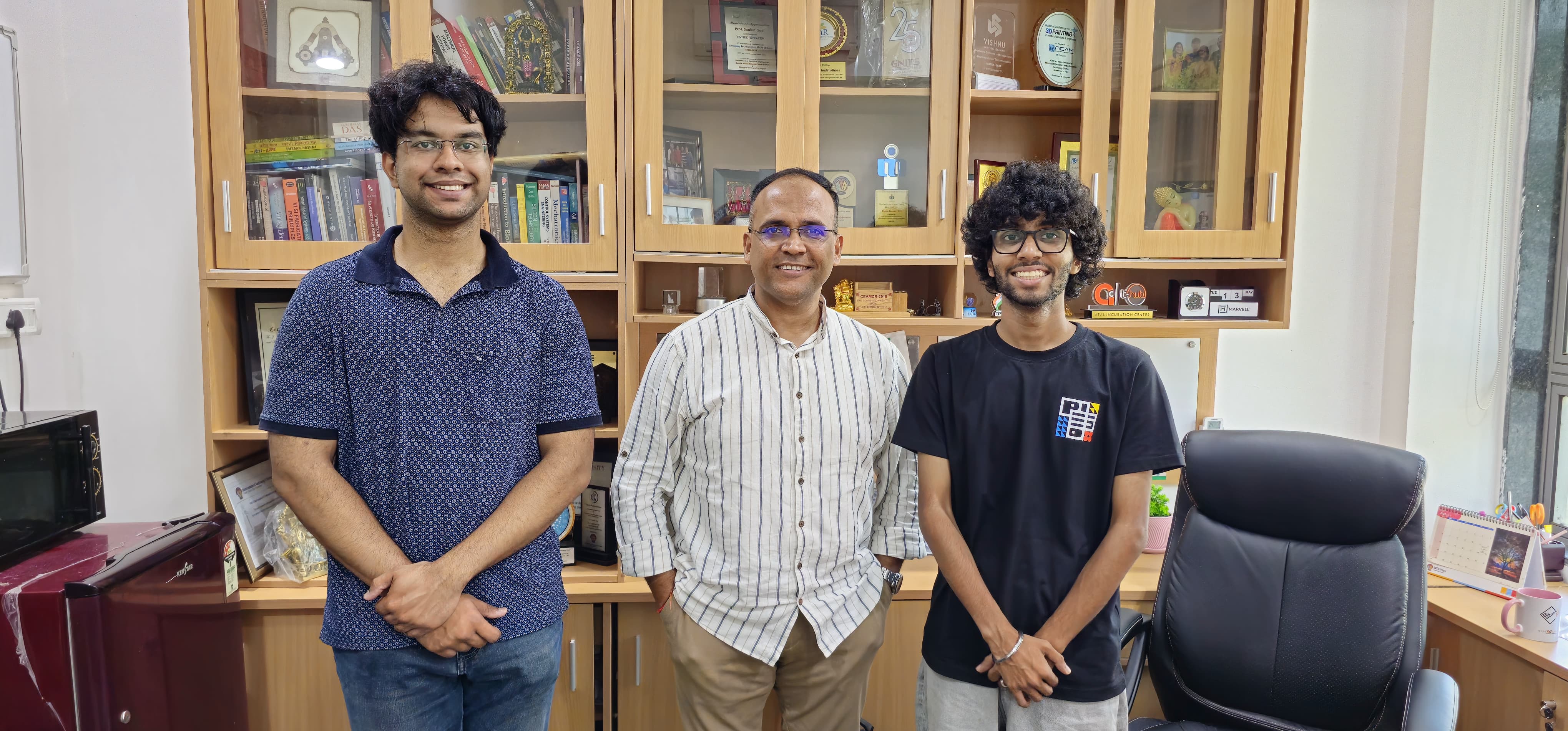 Professor Goel with Sourya and ayant