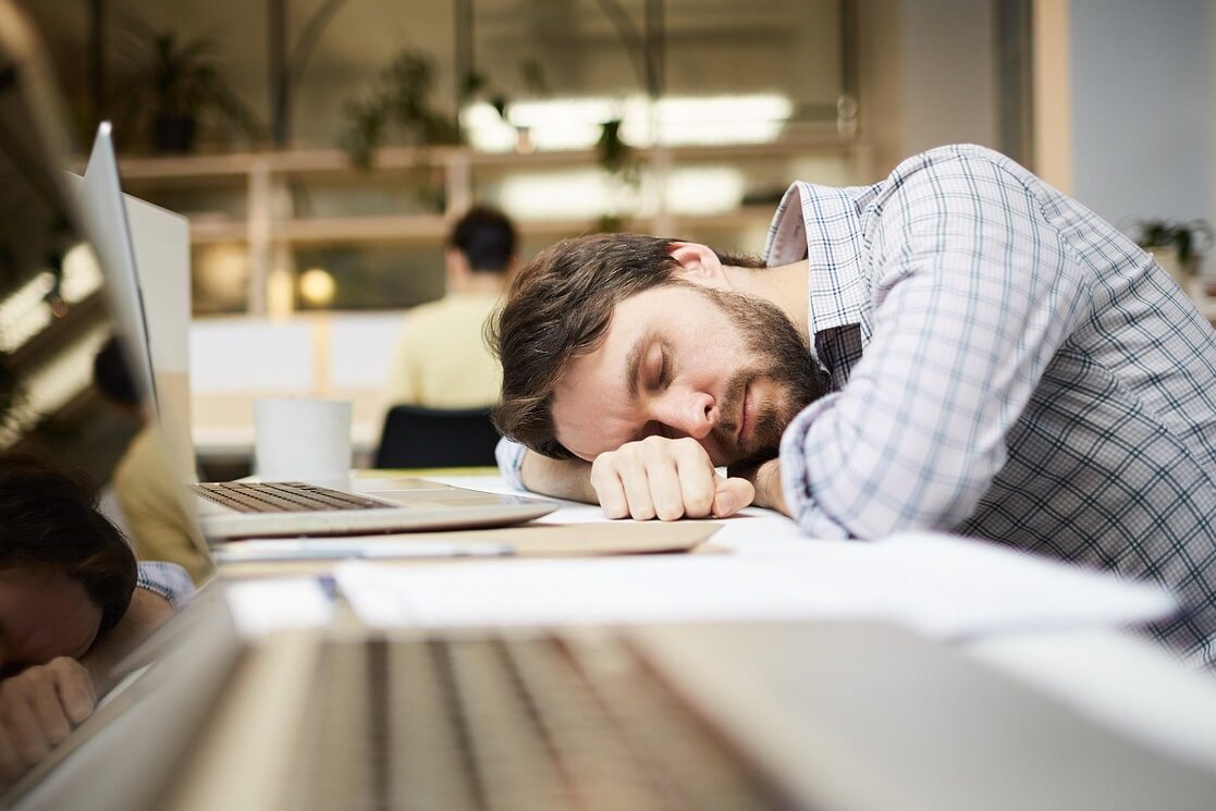Exhausted employee
