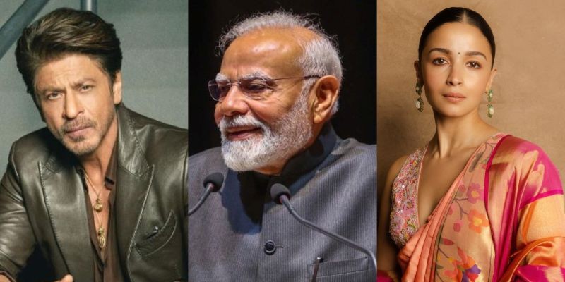  Film personalities wished PM Modi on his 75th birthday. Photo: Pooja Dadlani/Alia Bhatt Instagram and Narendra Modi Facebook
