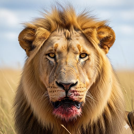 Lion after a kill
