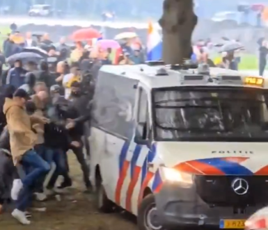 At least 30 people were arrested by the Dutch Police after a violent anti-immigration demonstration erupted in The Hague on Saturday